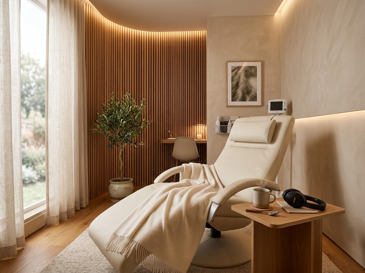 Private Spravato observation suite with zero-gravity recliner